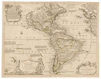 (AMERICAS.) Nicolas de Fer. L'Amerique, Meridionale et Septentrionale.                                                                           